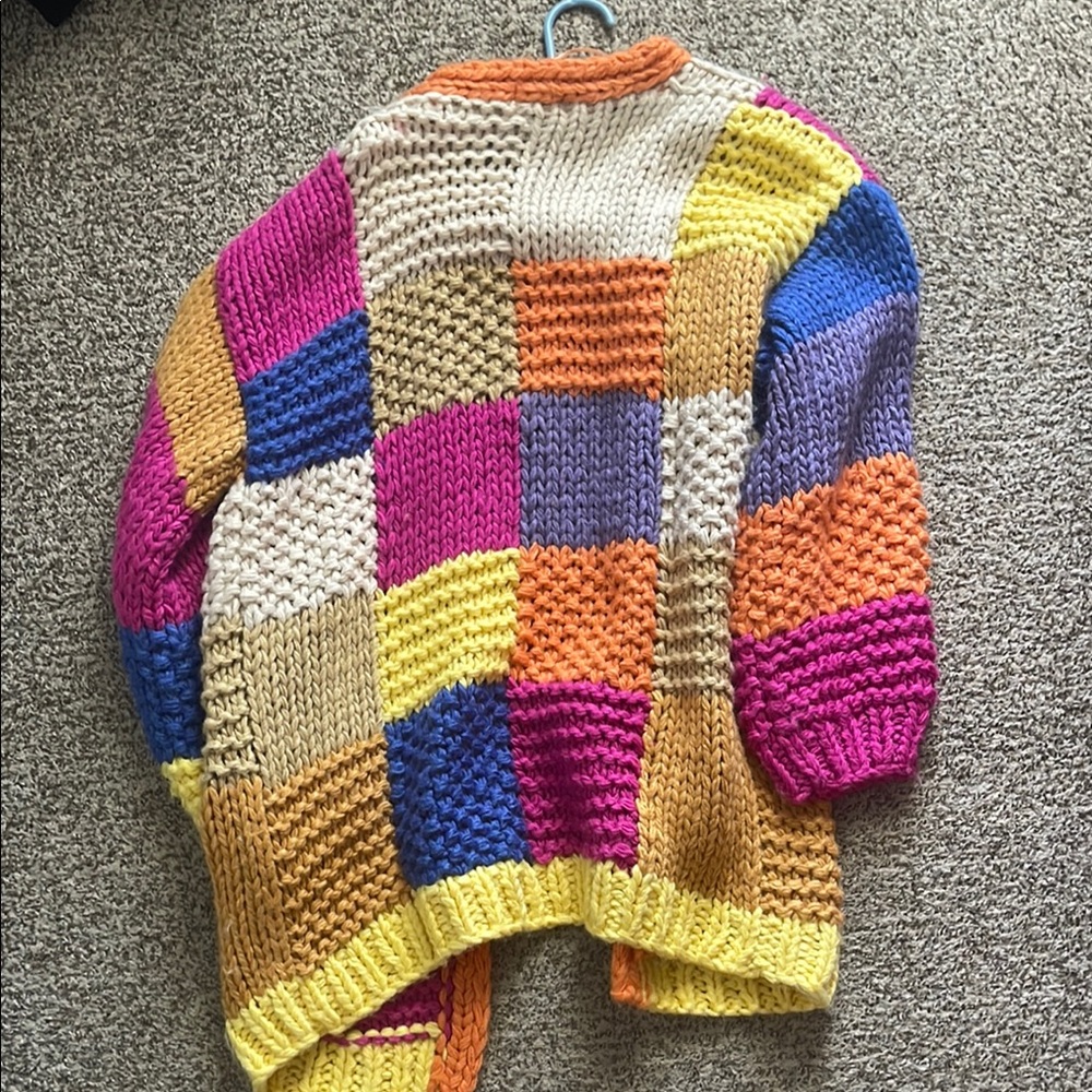 Colorful Patchwork Knit Cardigan - image 4